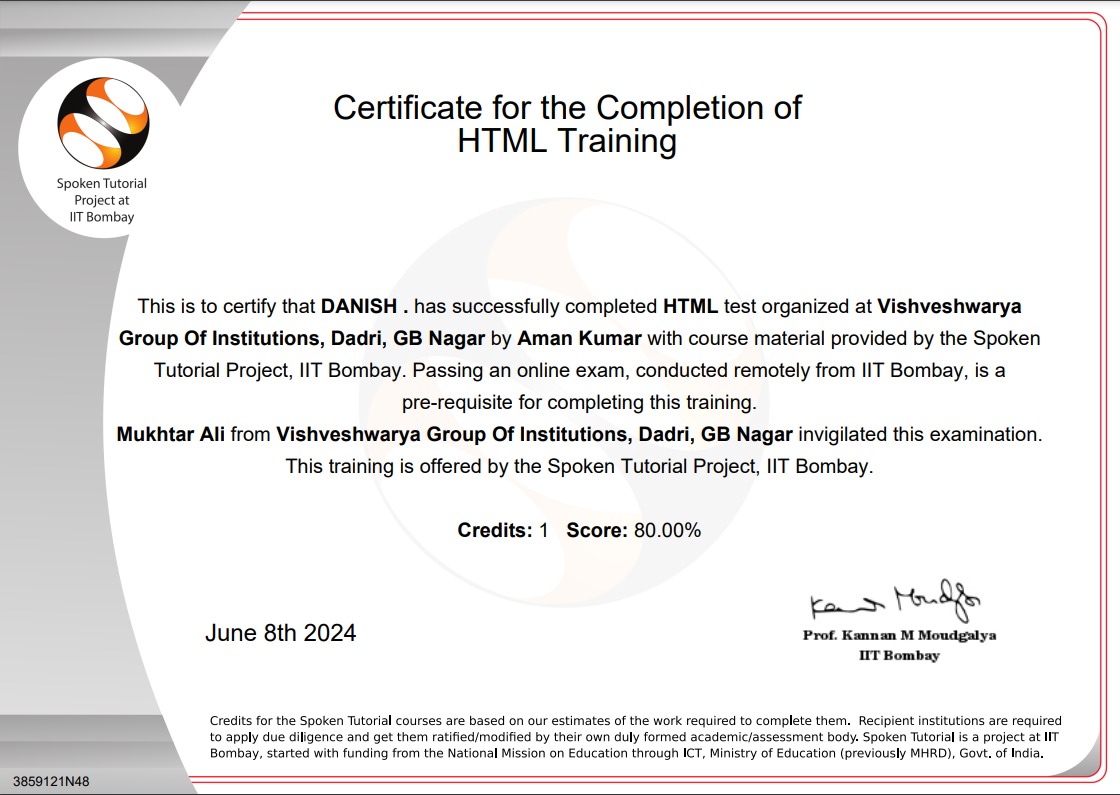certificate